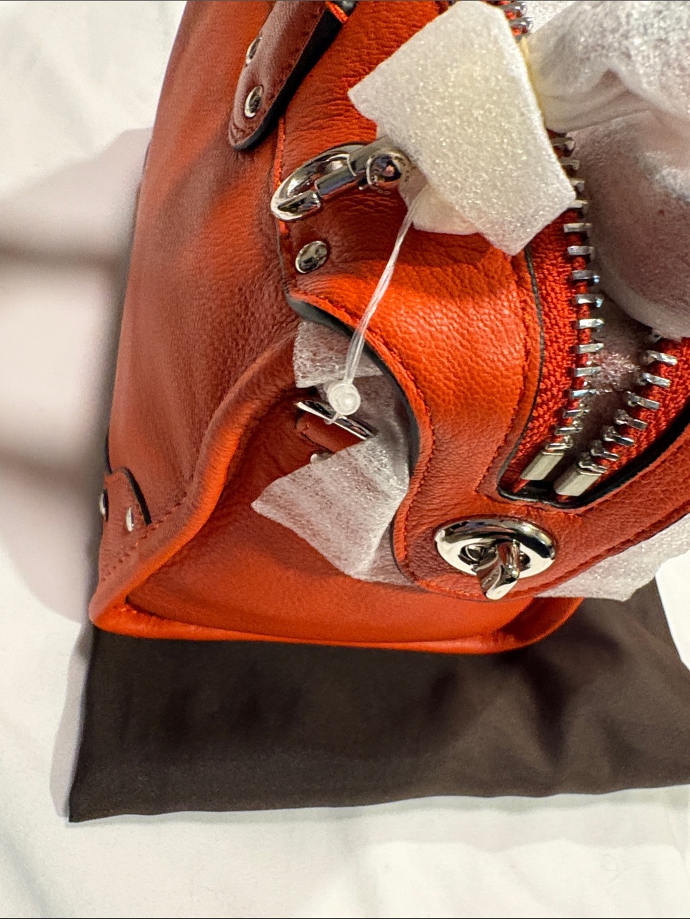 NWT Coach Rhyder Coral Leather Satchel with Turn-Lock Detail No 33690 - Picture 7 of 14